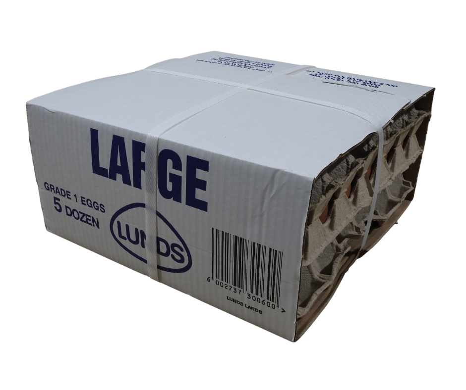 Large carton of 5 dozen Lund Farm Eggs