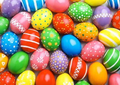 Many,Decorated,Easter,Eggs,As,Background,,Top,View.,Festive,Tradition